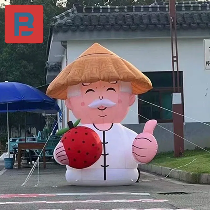 

Inflatable Hat Farmers Air Model Fruit Festival Village Fair Harvest Celebration Parade Enterprise Custom Mascot Decoration