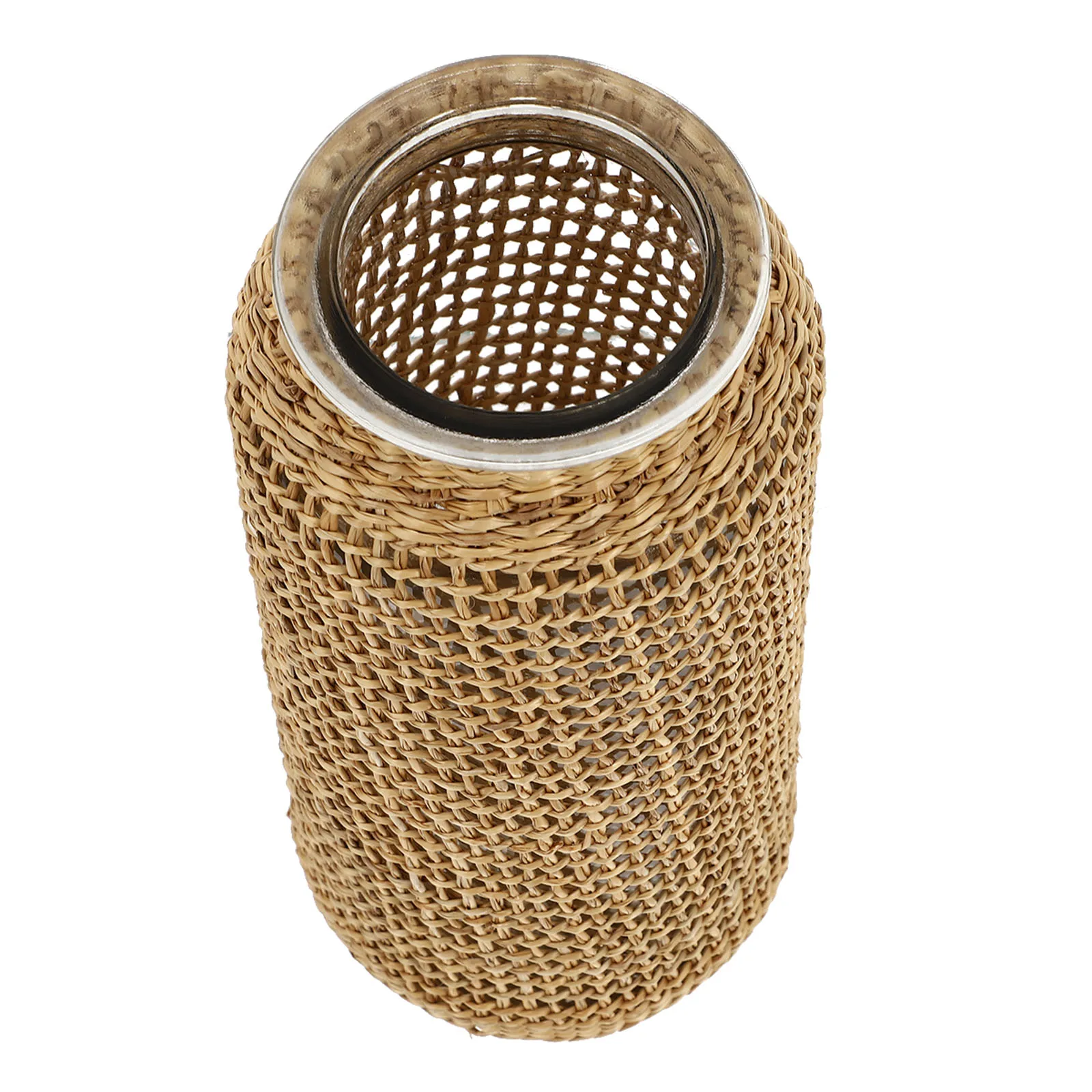 

Straw Woven Large Mouth Glass Flower Flower Vessel Ornament Arrangement Home Decor Safe Material Unique Fashion Style
