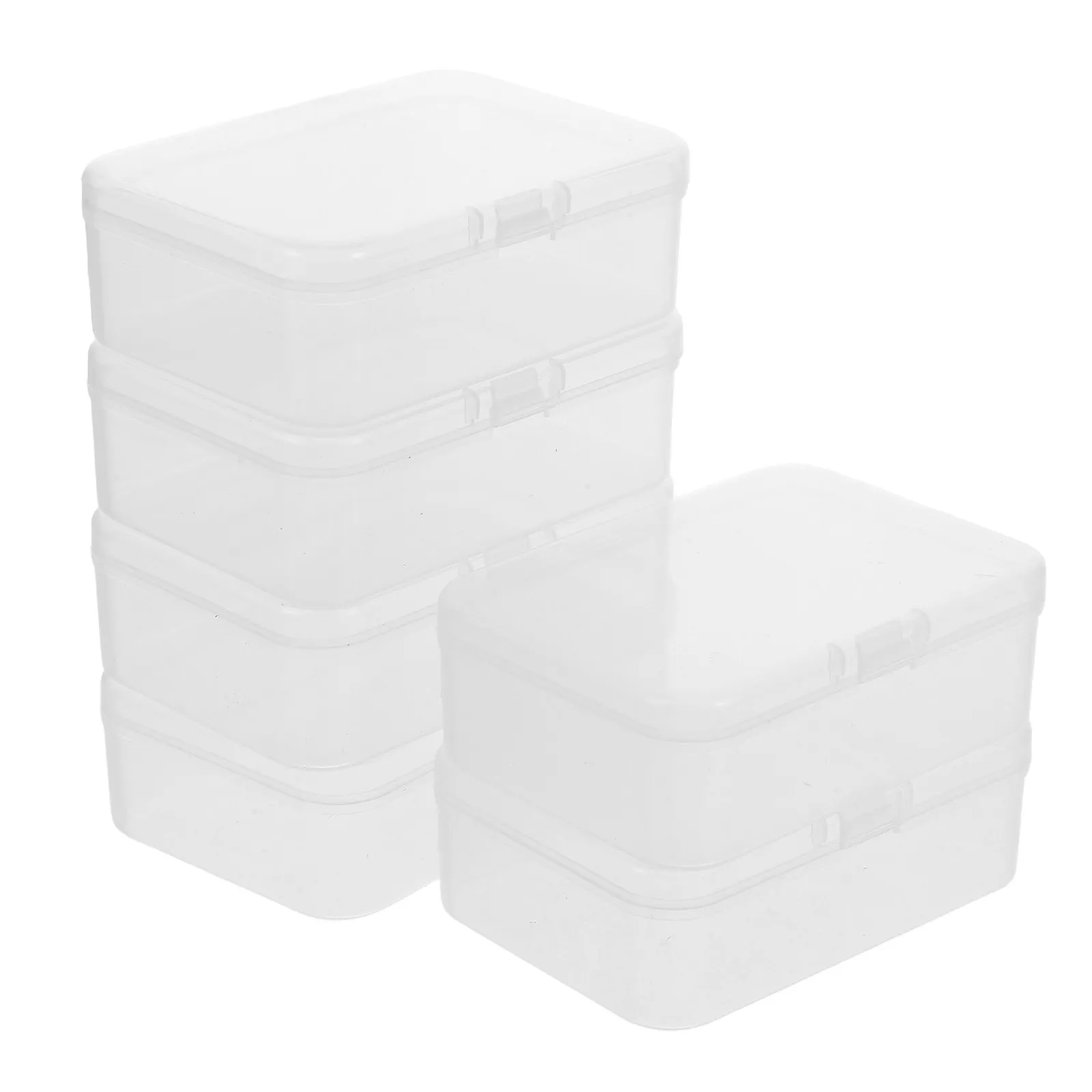 6Pcs Clear Rectangular Plastic Storage Box Game Card Organizer Mini Case for Business Cards Playing Cards Stackable Card Holder