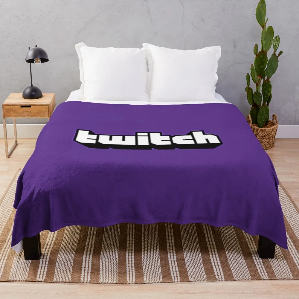 

Twitch logo Throw Blanket Soft Beds Hairy valentine gift ideas Bed Blankets