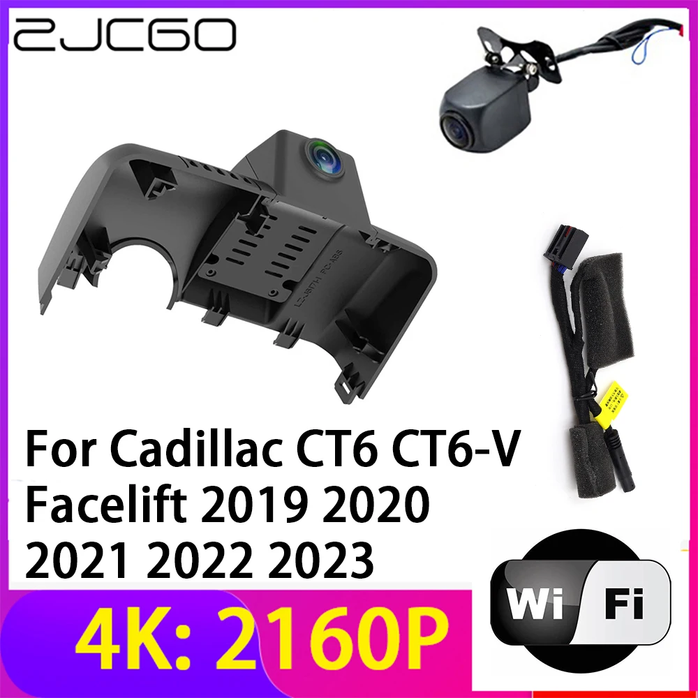 ZJCGO 4K 2160P Dash Cam DVR Kamera 2 Objektiv Recorder Wifi Nachtsicht für Cadillac CT6 CT6-V Facelift 2019 2020 2021 2022 2023