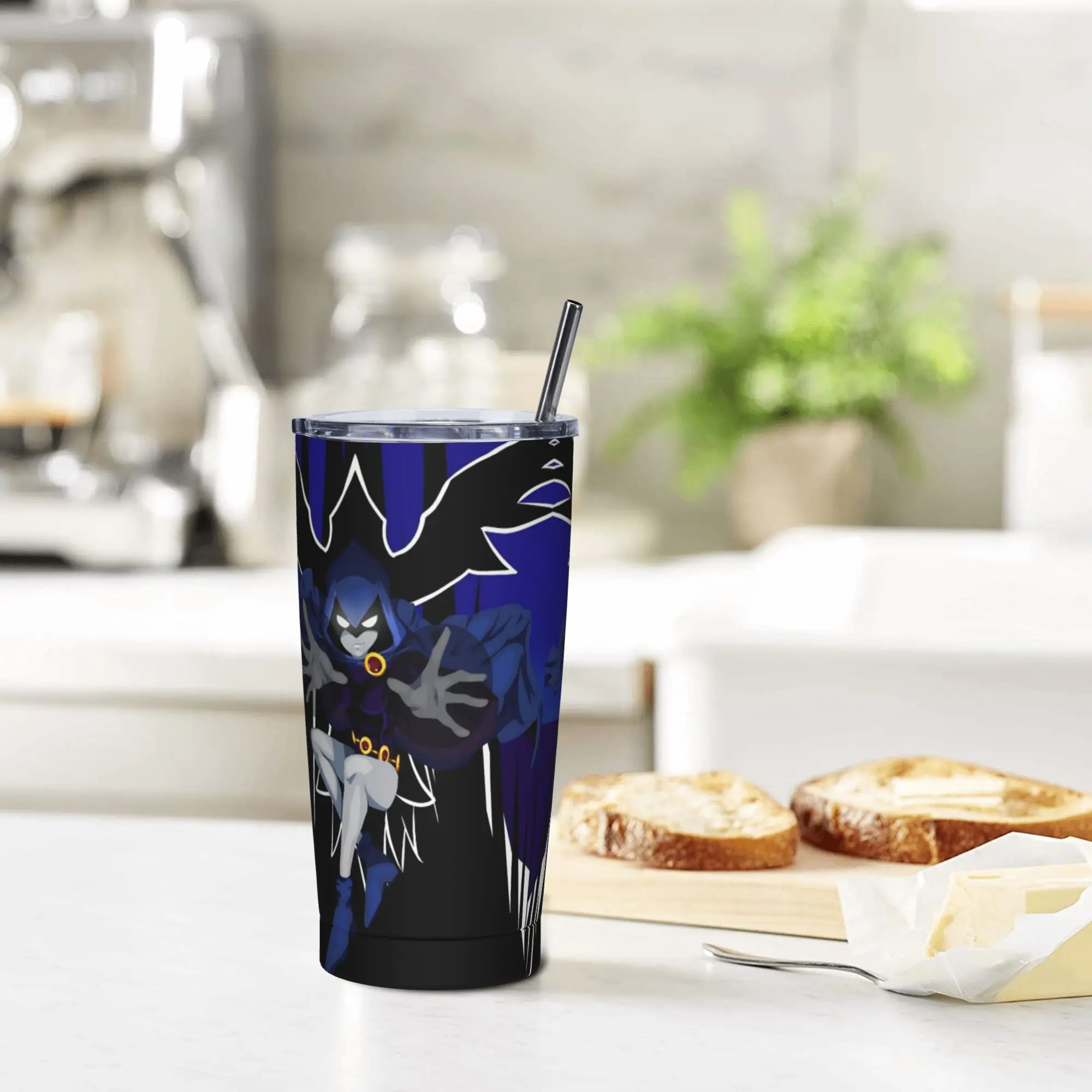 Teen Go Cartoon Insulated Tumbler with Straws Lid Anime Stainless Steel Coffee Mugs Double Wall Spill Proof Cup, 20oz view 6