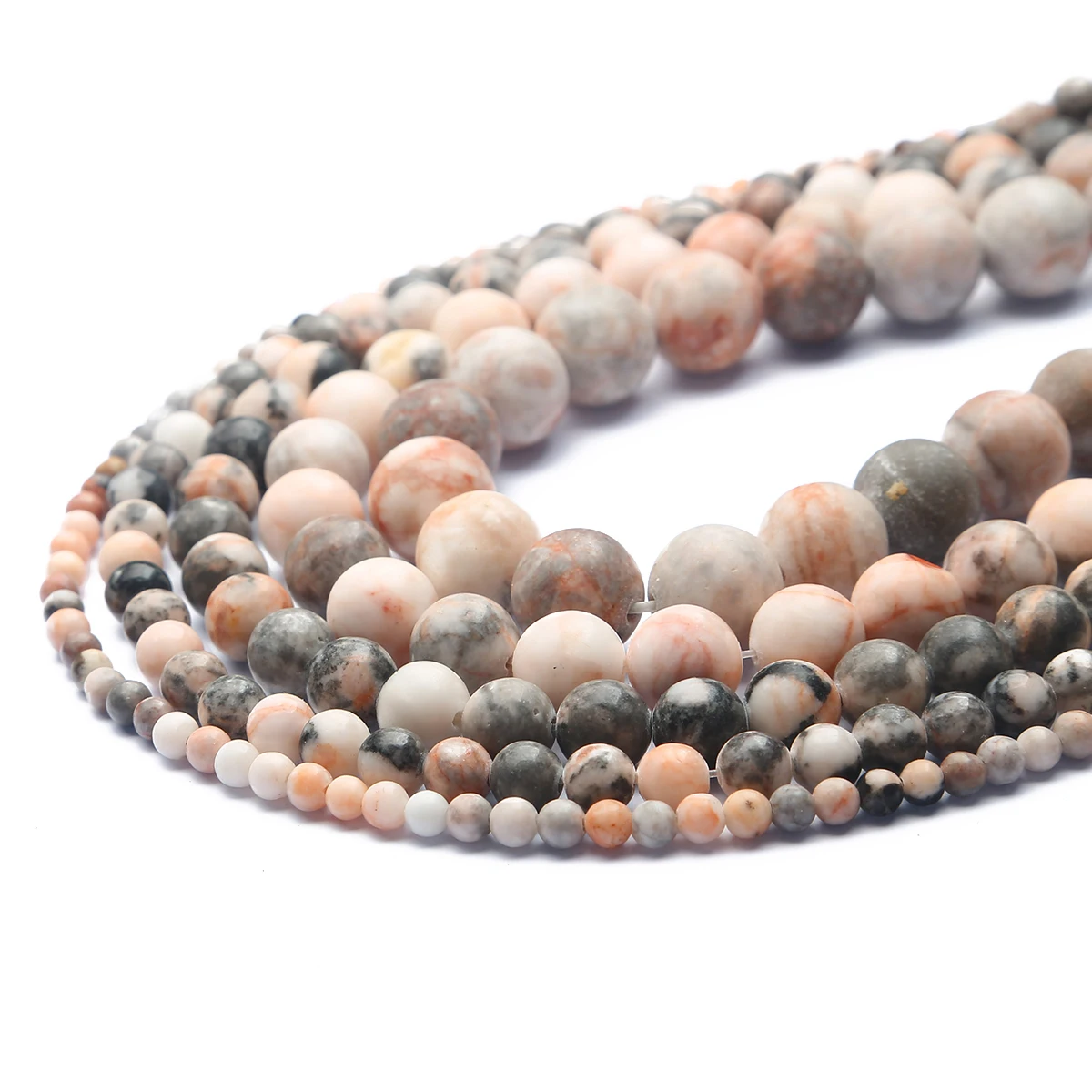 Natursteinperlen, rosa Zebra-Jaspis, für die Schmuckherstellung, lose Abstandsperlen, DIY-Zubehör, modisches Armband, Halskette – Detail 5