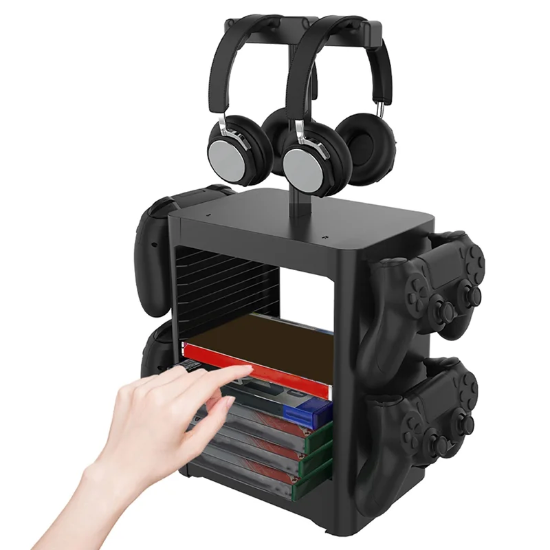 ABMF-Multi-Functional Game Stand For Nintendo Switch PS5 / PS4 CD Disc Headphone Stand Storage Rack For  Series