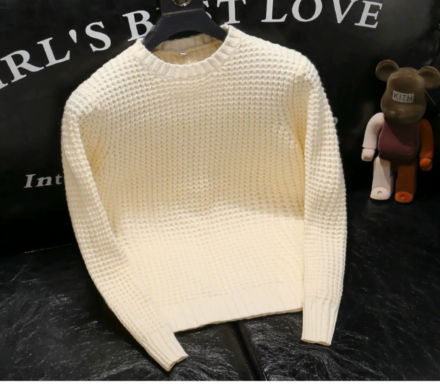 Autunno Inverno Nuovo originale manica lunga O-Collo Waffle maglione lavorato a maglia Cappotto pullover casual allentato giapponese moda uomo