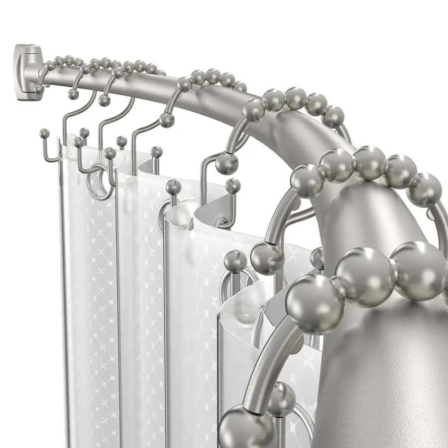 

Shower Curtain Rod 36.476In Adjustable, Brushed Nickel Round Shower Curtain Rod, Shower Rods for Bathroom, Bathtub, Stall, Bathr