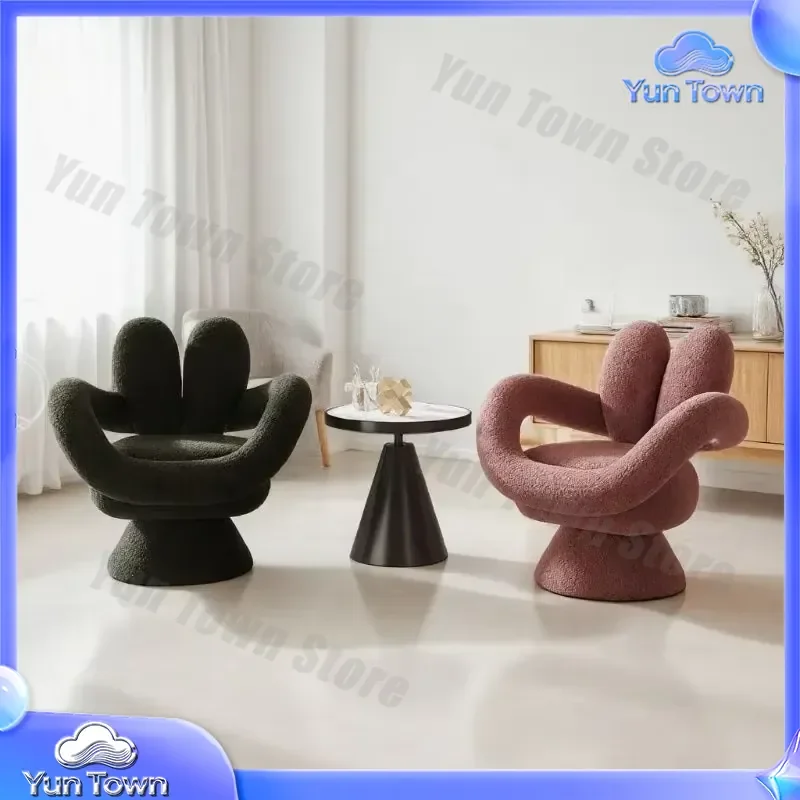 Velvet Heart-Shaped Single Sofa for Modern Light Luxury Living Room Home Furniture Cute Rabbit Design Italian Simple Style