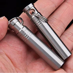 Titanium Alloy Waterproof Pill Box Portable Sealed Capsule Storage Container Bottle Medicine Case Multi-function Gadget EDC Tool