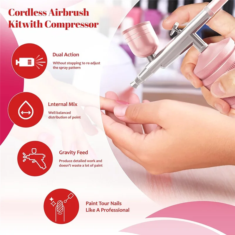 

A57M-Набор аэрографов с компрессором, набор аэрографов высокого давления 48PSI с насадкой 0,3/0,5 мм и набором чистящих щеток