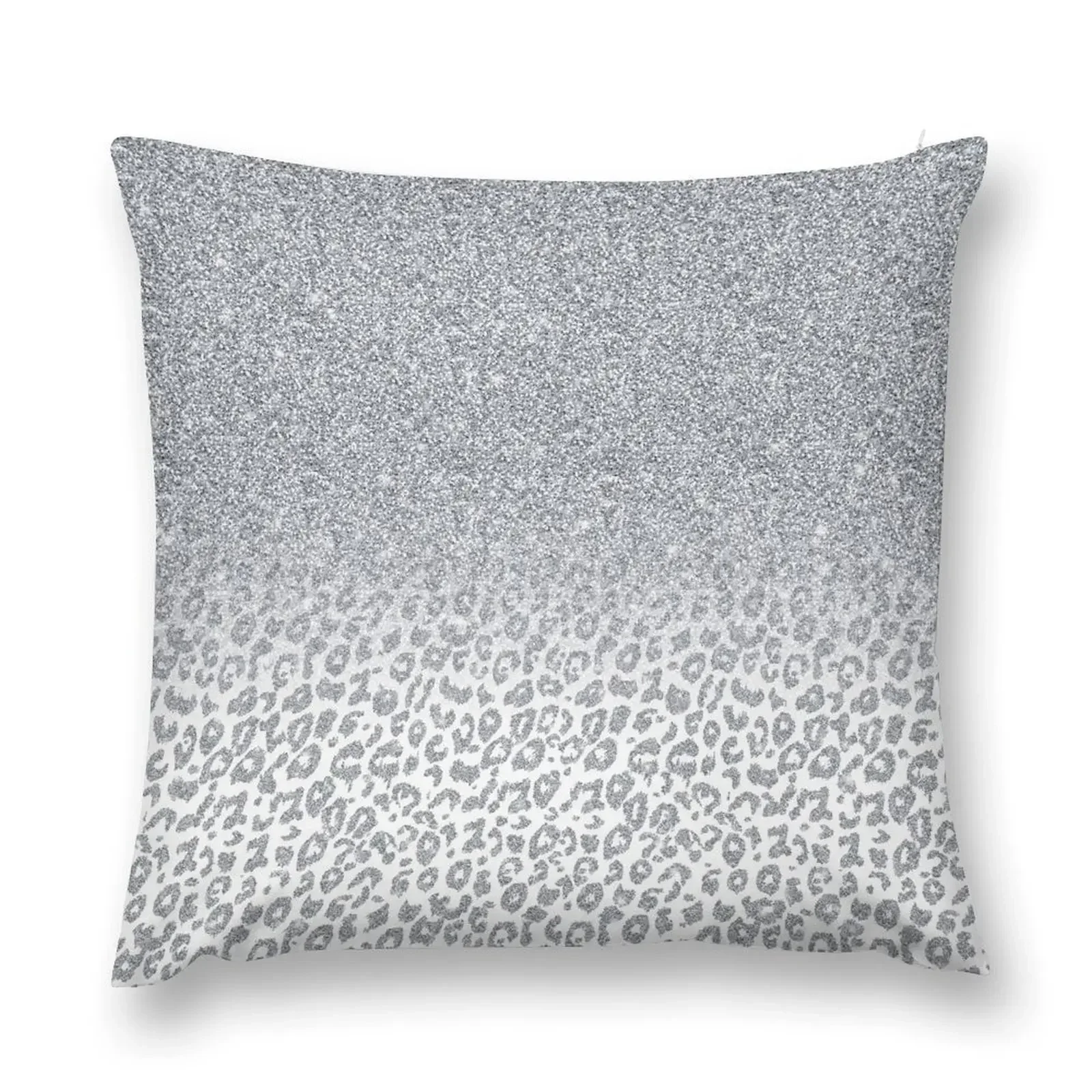 Leopard Print Silver Glitter Ombre Design Throw Pillow luxury decor Cushions For Children New year pillow