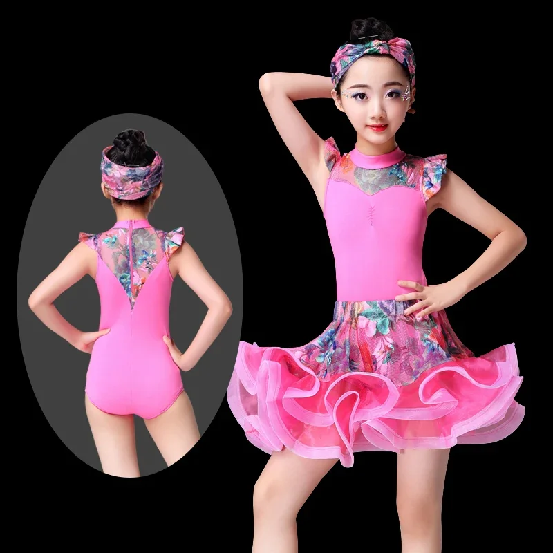 

New Design Child Latin Dance Dresses Girls Dancewear Modern Dance Samba Dress Kids Vestido Waltz Stage Dance Clothing