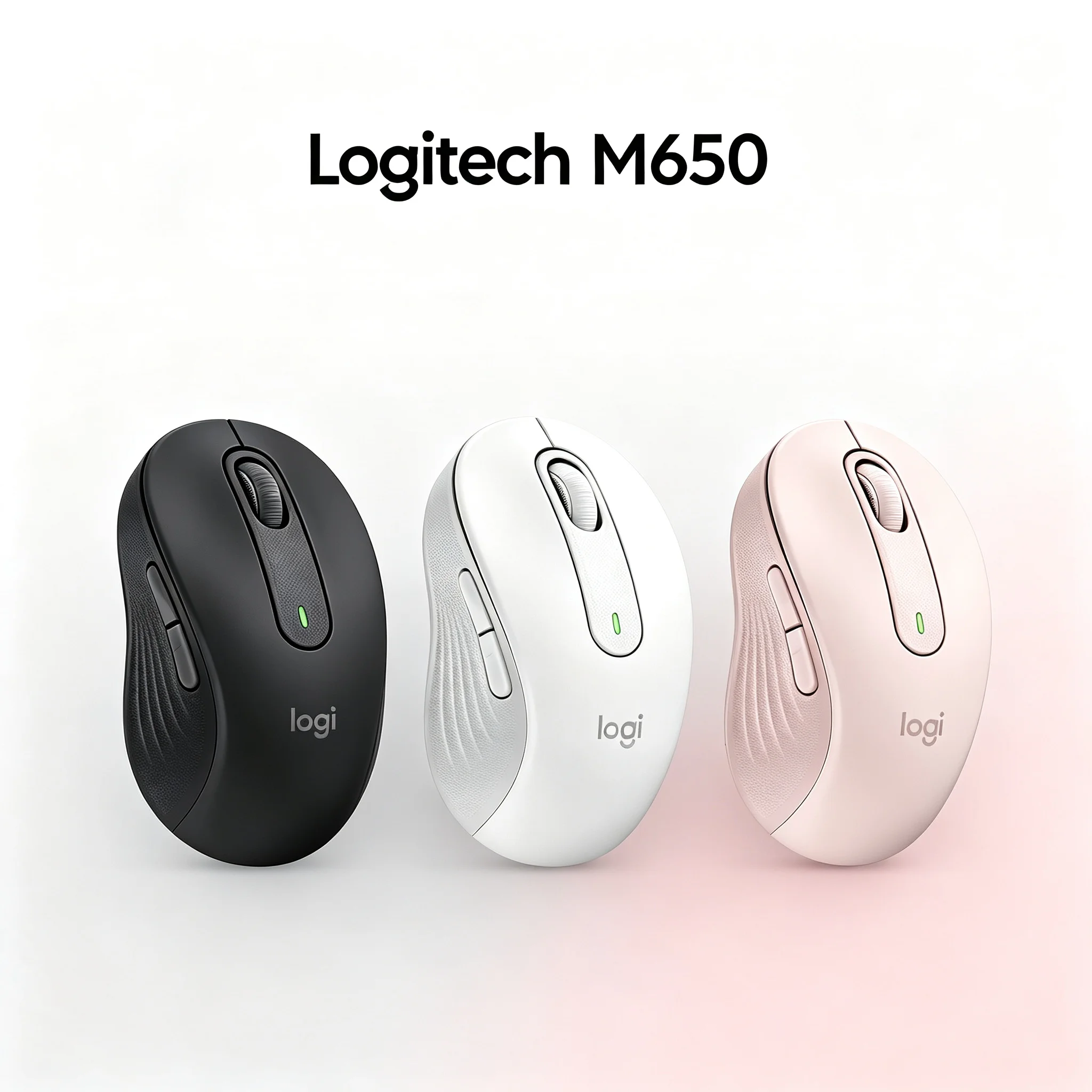 Logitech Signature M650 Ergonomic Wireless Office Mouse SmartWheel Precision Scroll Silent Click Technology 5 Custom Keys For Sm