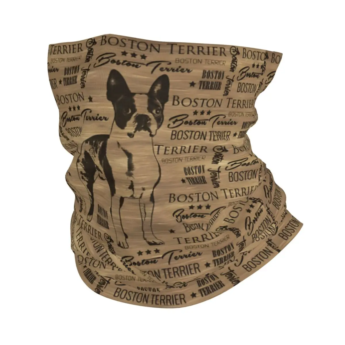 Boston Terrier Dog Thin Bandana Neck Gaiter Wrap Scarf Headband Neck Cover