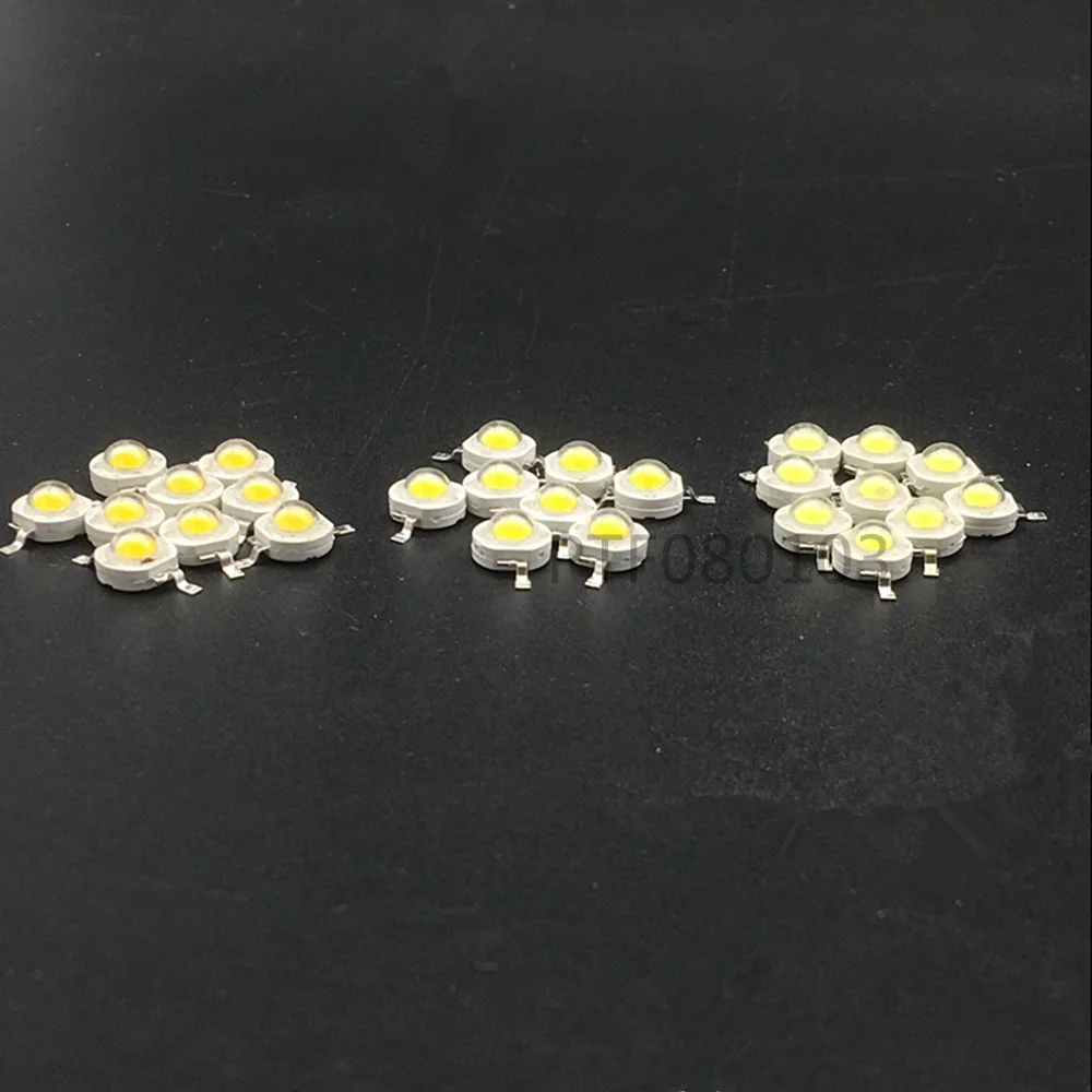 50pcs 3W High Power warm white cool white natural white 3000K 4500k 6500k 10000K 20000K 30000K LED chip for DIY