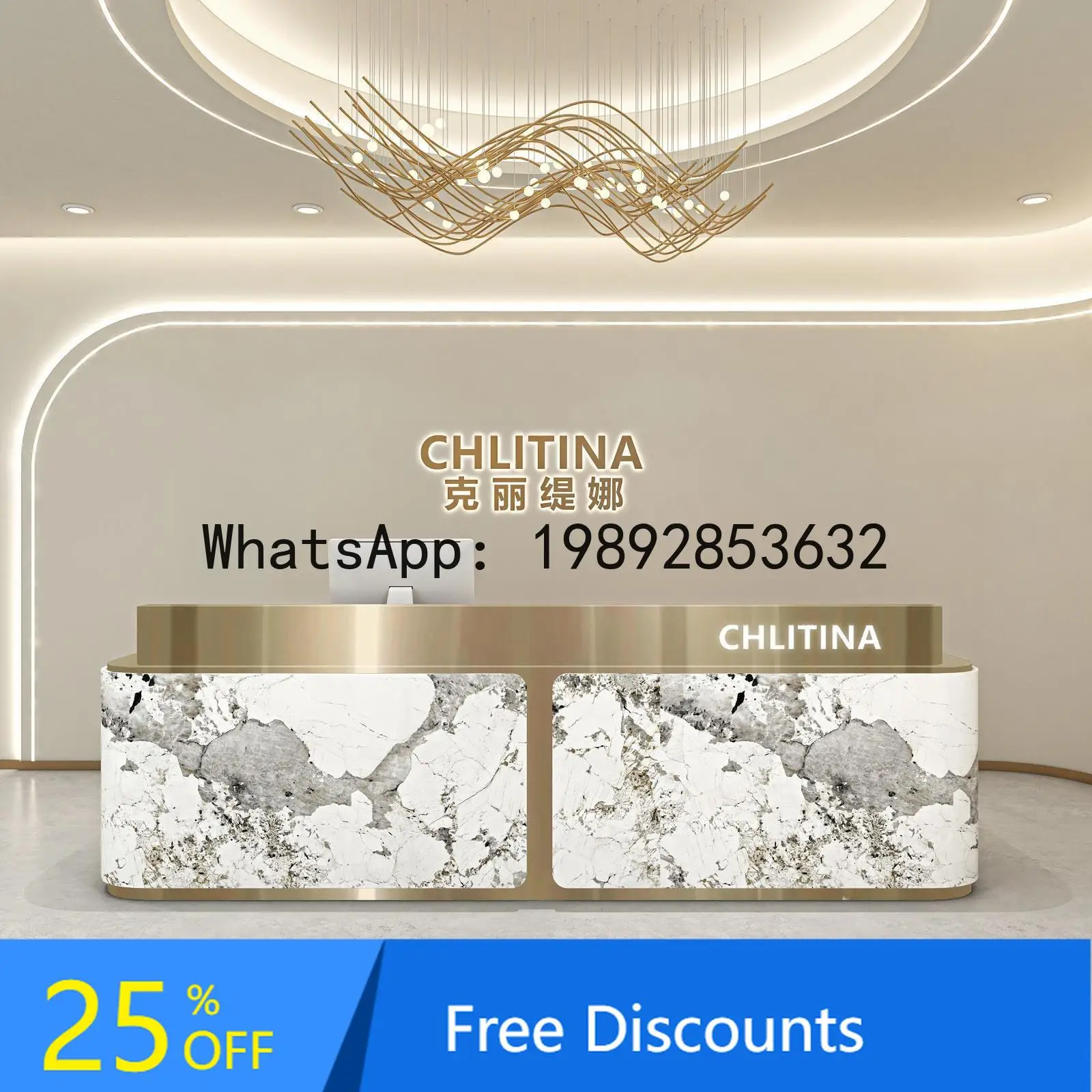 LYY Simple Modern Lacquered Stainless Steel Bar Counter Company Front Desk Reception Desk Beauty Salon Counter Cashier Desk