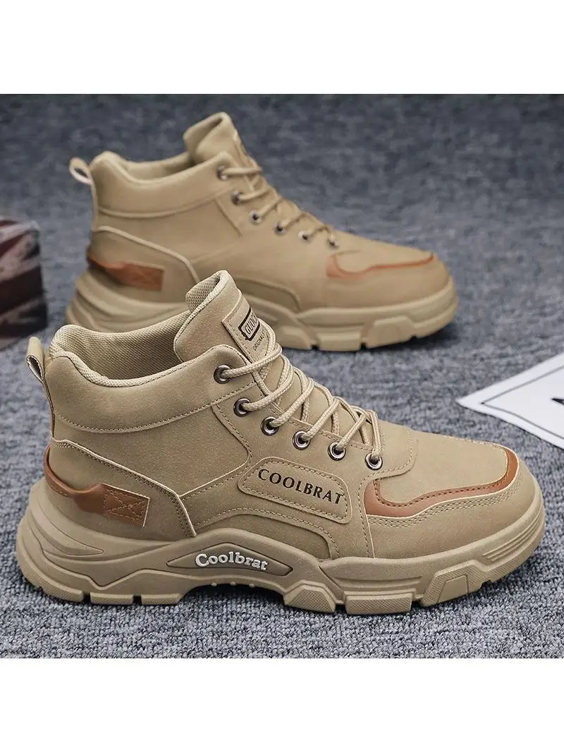 

Men's Boots High Top Work Shoes Anti-Slip Labor Protection Short Boots Thick Bottom Fashionable All-Match Spring Autumn