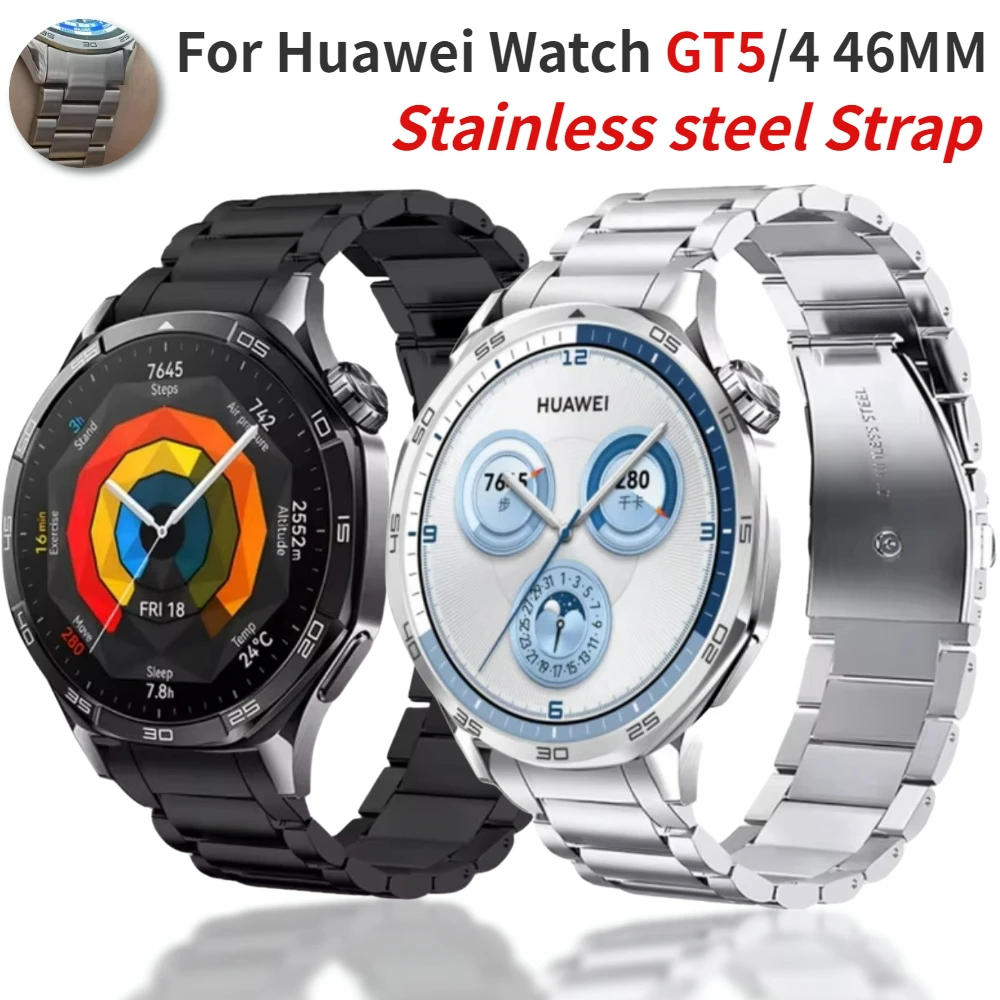 

Stainless steel Strap for Huawei Watch GT5 46mm Original Metal Wristband for Huawei Watch GT4 46mm Replaceable Accessories Belt