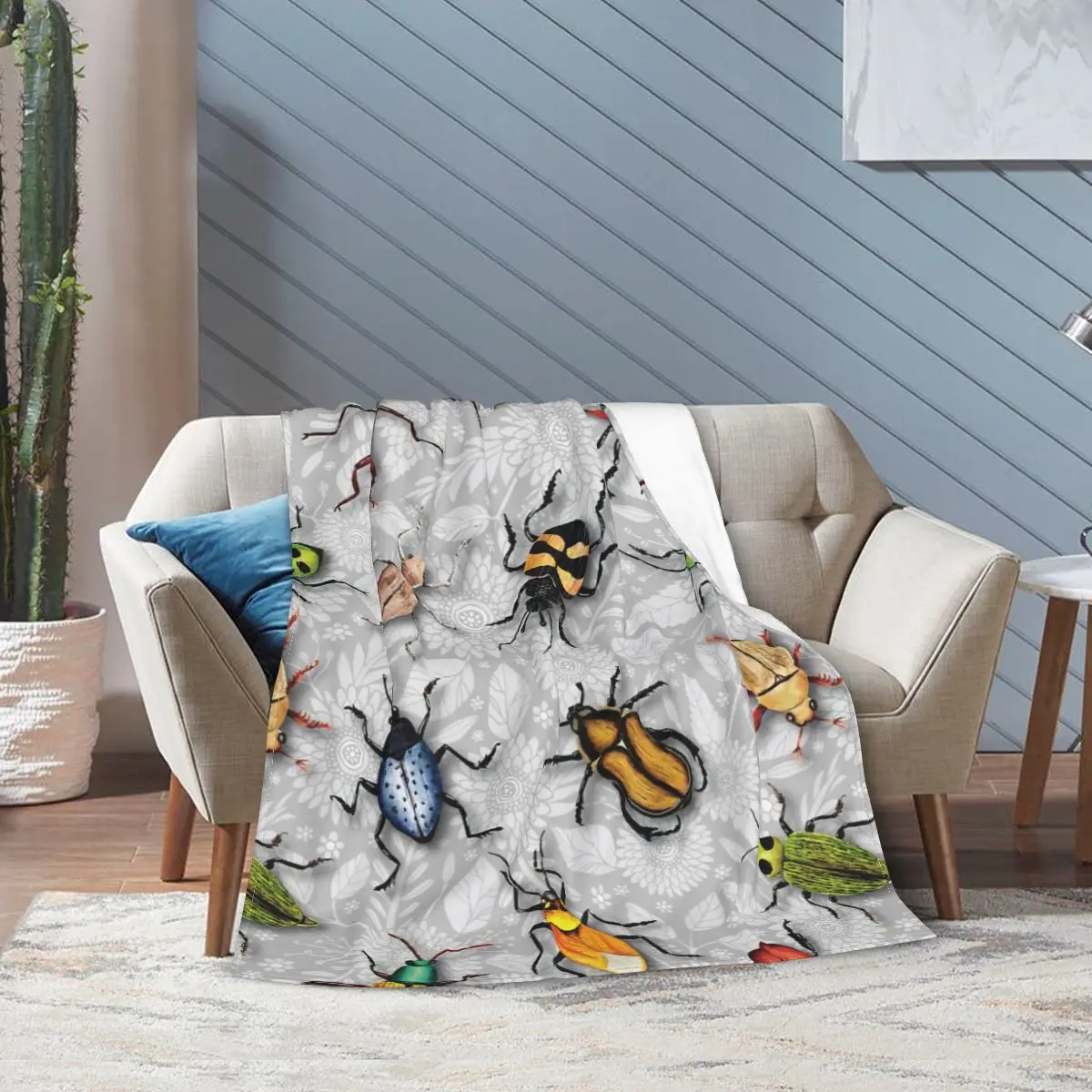 A Bunch Of Beetles - Colorful Insect Pattern Bed Blanket Bed Covers Luxury Blanket Flannel Blanket Air conditioning blanket