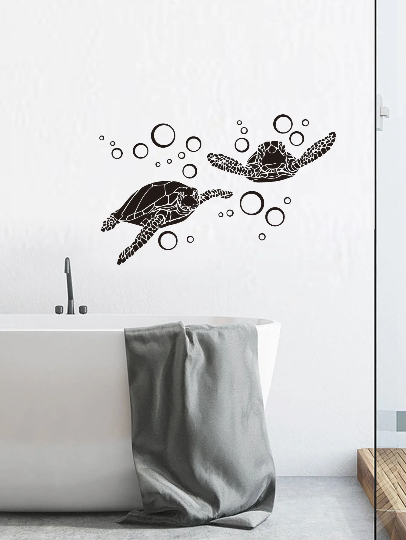 1 pc new Swimming sea turtles Waterproof Wall Stickers Home Decor For Bedroom Decoration Decal Creative Stickers