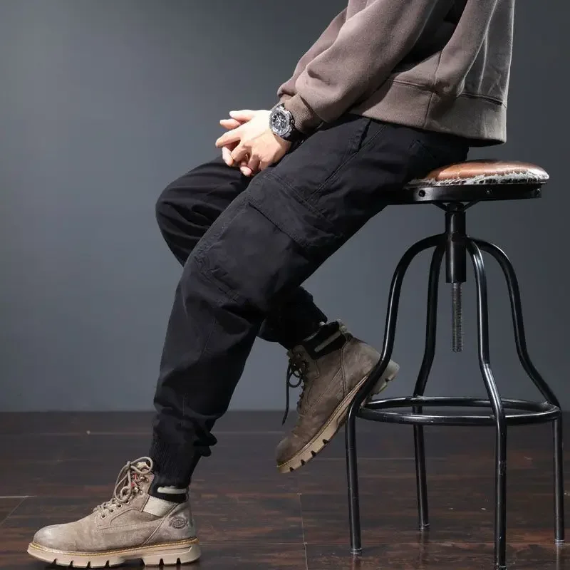 Slanke skinny cargobroek voor heren Multi-pocket herenbroek Stretch Multipockets Nieuw in casual broek Hoge kwaliteit Techwear-katoen