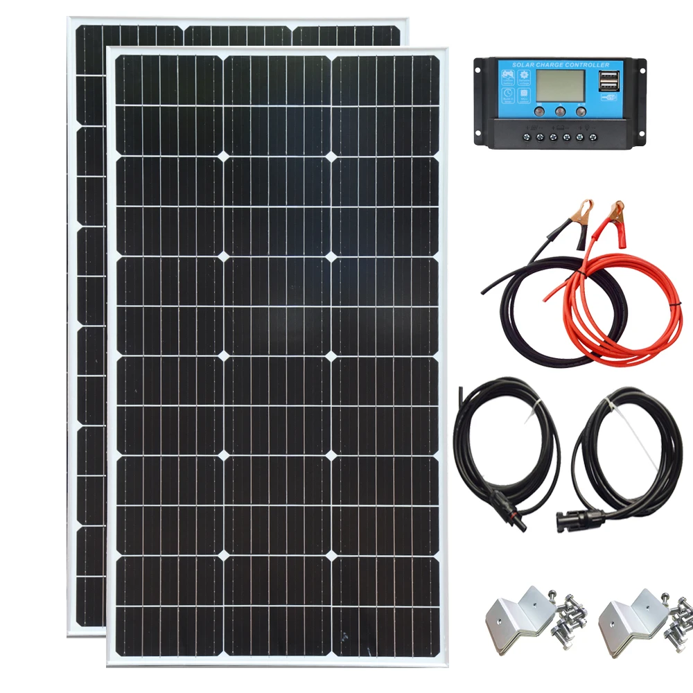 BOGUANG 18V 100W 200W 400W Waterproof New Rigid Solar Panel Set Controller For Home Charge 12V Car Battery Monocrystalline China