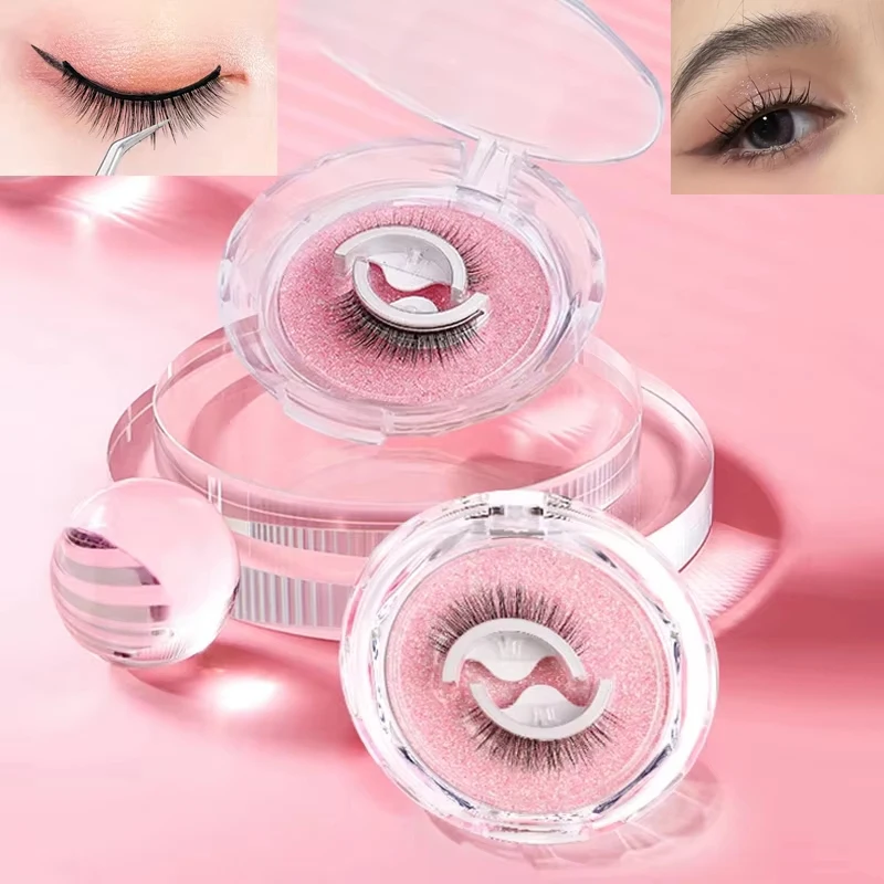 1 paar Wiederverwendbare Selbst-klebe Falsche Wimpern Lange Wimpern Verlängerung Flauschigen Wimpern Streifen Make-Up Werkzeuge (keine kleber erforderlich)