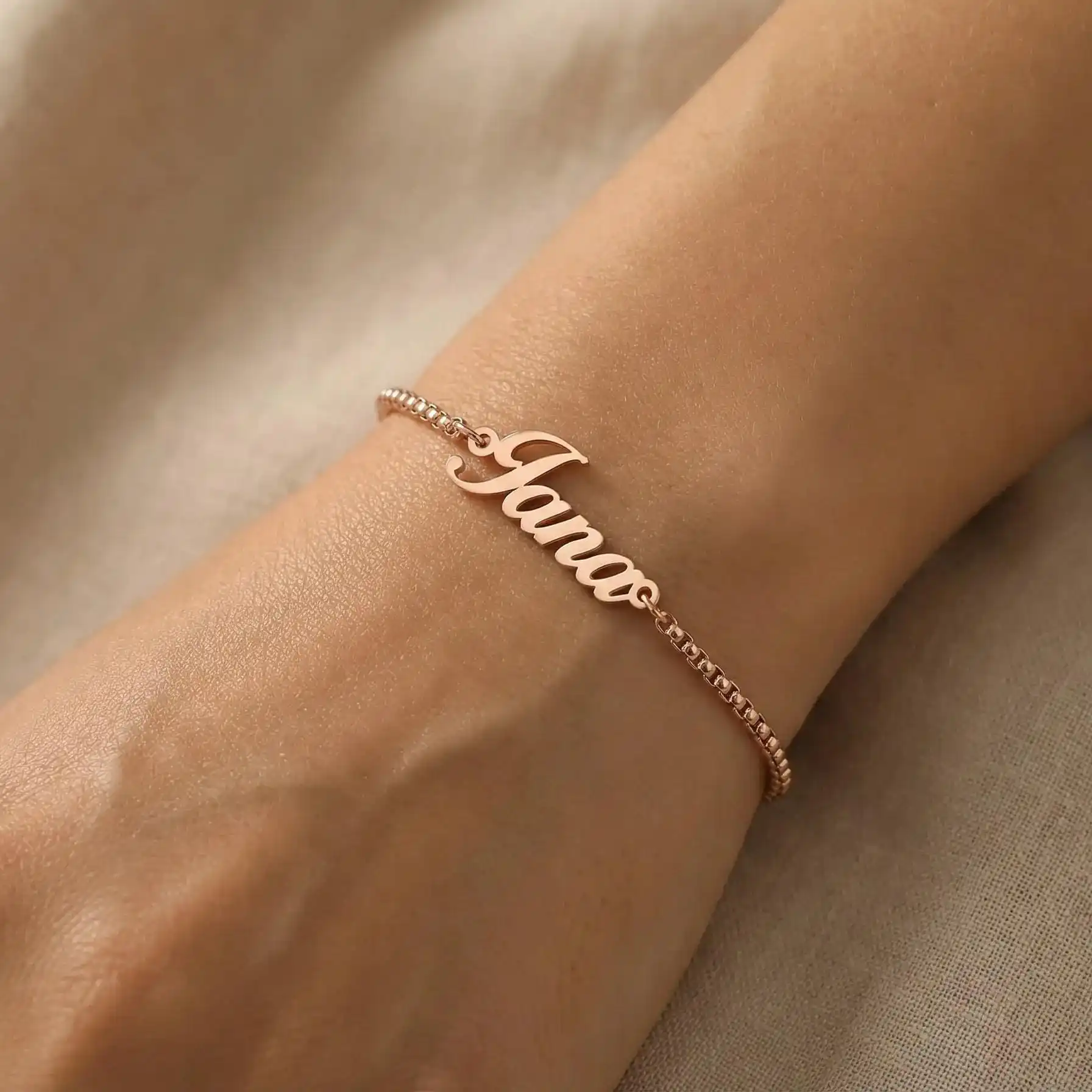 Customized Name Bracelet Women Kids Stainless Steel Adjustable Stretch Arabic Letter Bracelets with Box Chain Gifts - view 3