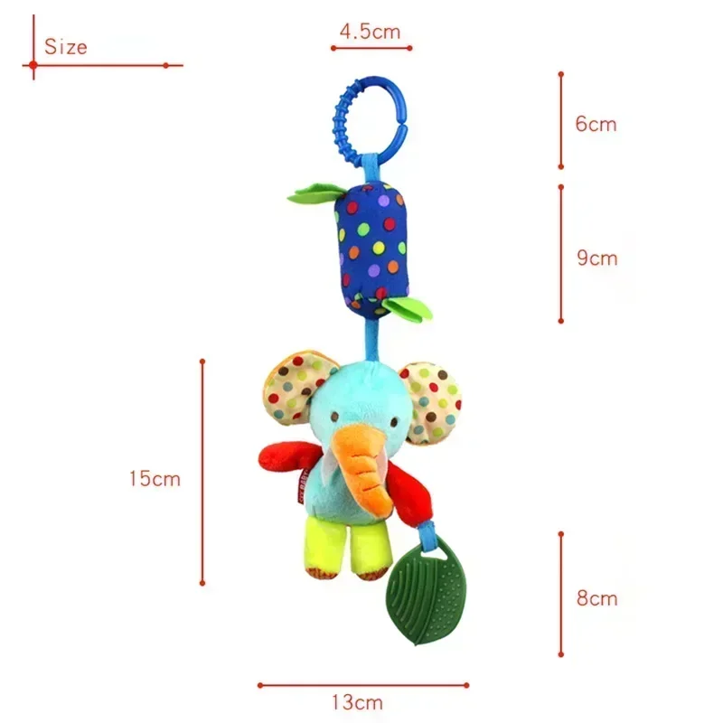 New Baby Rattles Mobiles Cartoon Animal Infant Toddler Toys Stroller Bed Hanging Crib Hanging Bell Toys for 0-12 Months