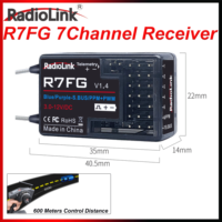 Radiolink R7FG RC Gyro Receiver Dual Antenna 7CH 2.4G Voltage Transmission Telemetry 600m Long Range RX for RC Crawler Drift Car