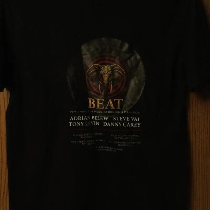 King Crimson 80 Äôs Music ÄúBeat Äù 2024 Black M Belew Levin Vai Carey T shirt