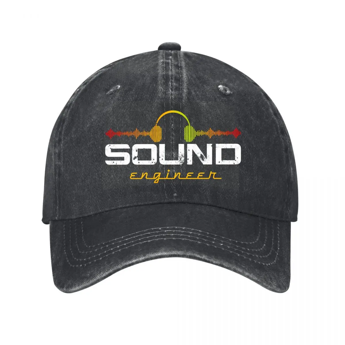 Audio Engineer Sound Wave Headphones Music Production New Vintage Washed Cotton Baseball Cap Sun Hats