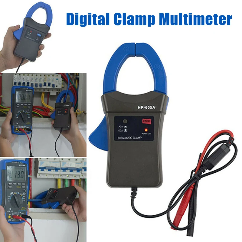 605A Digital Clamp Meter Adapter 600A DC AC Current Clamp Adapter Clamp-On Multimeter Ammeter Adapter