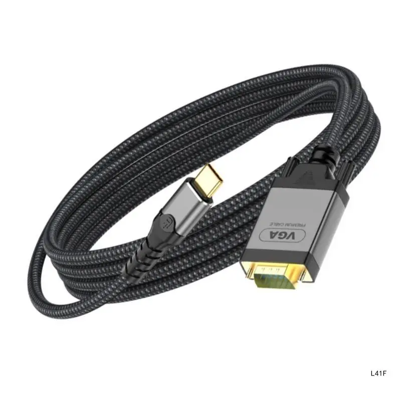 Durability USB 3.1 Type C To VGA Adapter, Type c to VGA Cable 200cm Cable For Seamlessly Display Connection 1920x1080P