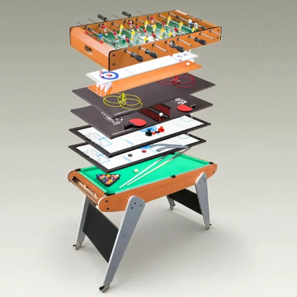 

4 ft Wholesale Universal Multi Game Table Set Home Snooker Billiards Football Foosball Hockey Tennis Bowling Sports Wheels Party