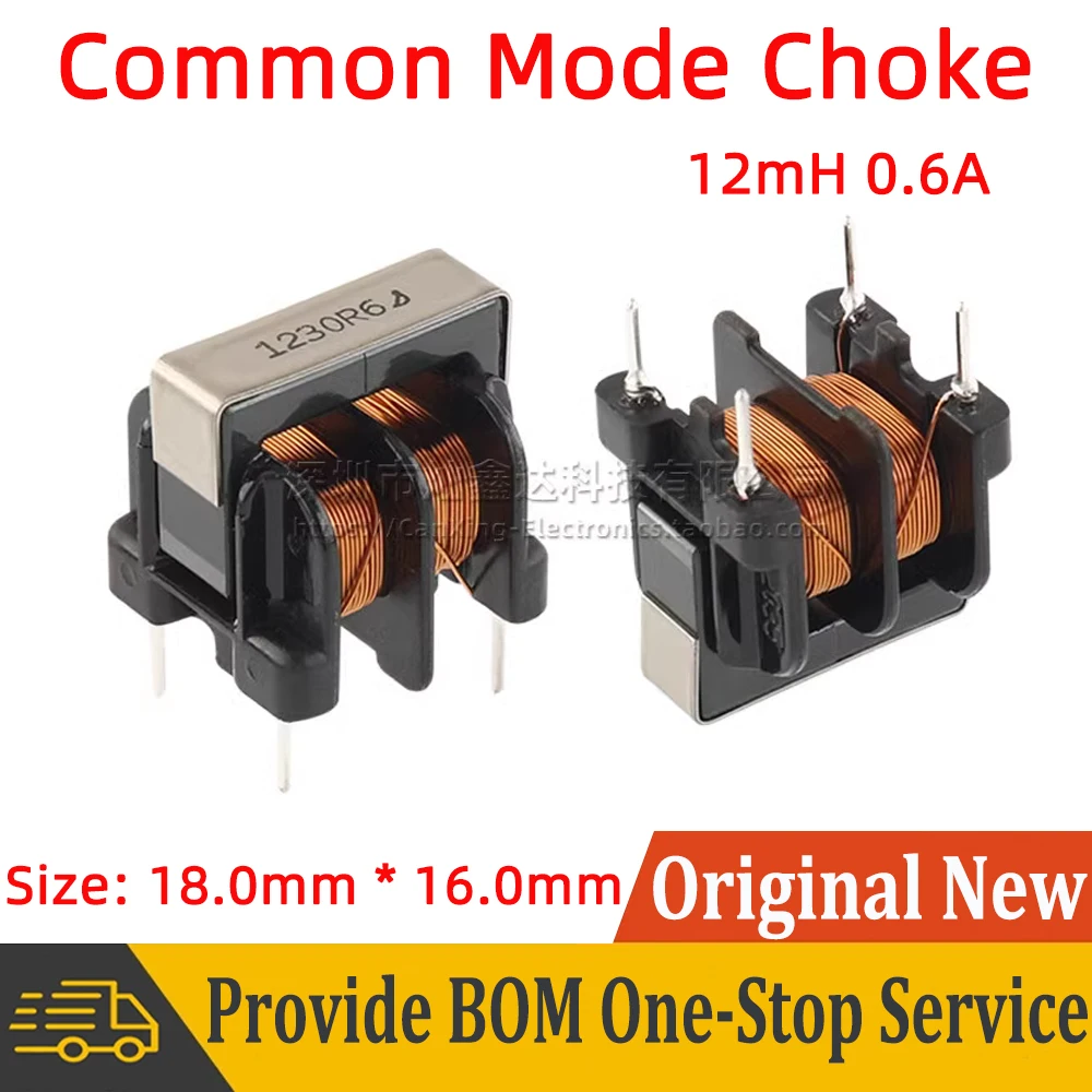 2pcs 1230R6 UU10.5 Common Mode Choke Power Inductor Inductance 12mH 0.6A Switching Power Supply Signal Line Noise Filter