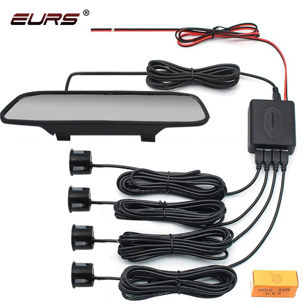 8 sensors Car parking Radar system Parktronic Rearview Universal car Mirror Reversing Front and Rear Detection Alarm rearview