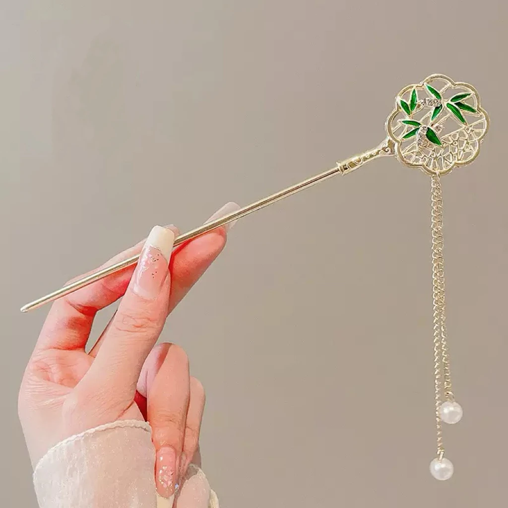 1/6pcs Elegant Chinese Style Tassel Hair Stick Traditional Floral Design Hairstyle Accessory Women Jewelry Hairpin Hairneedle image 2