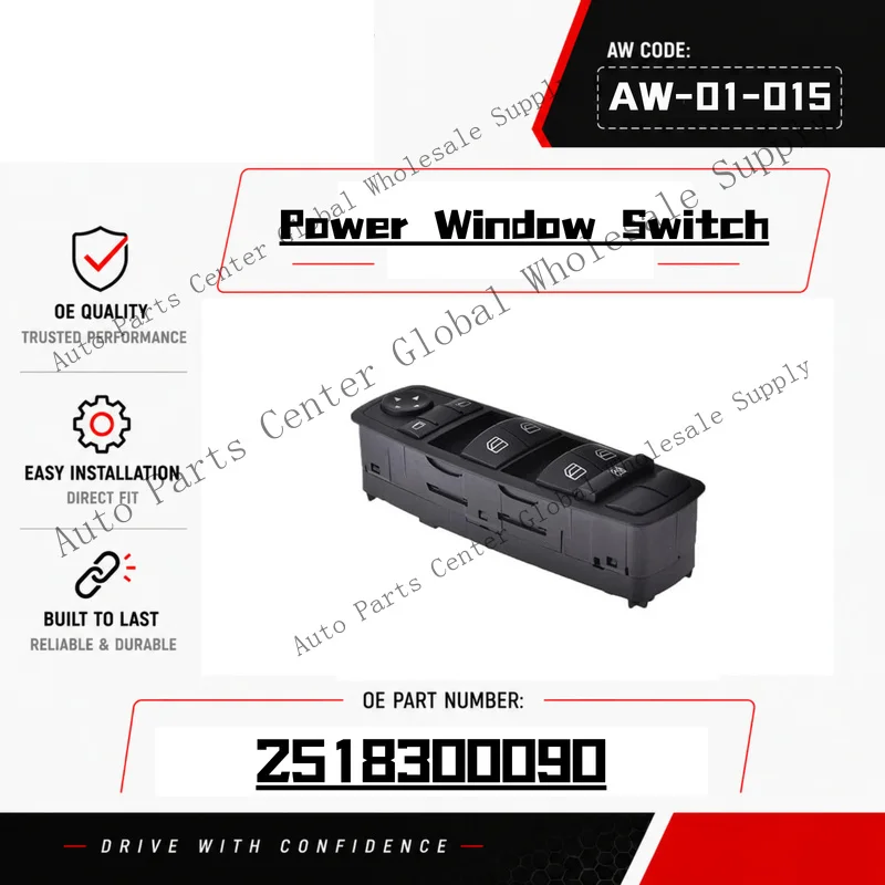 Z+ Window Switch Driver Side 2518300090 for 2006-11 Mercedes-Benz R350 ML350