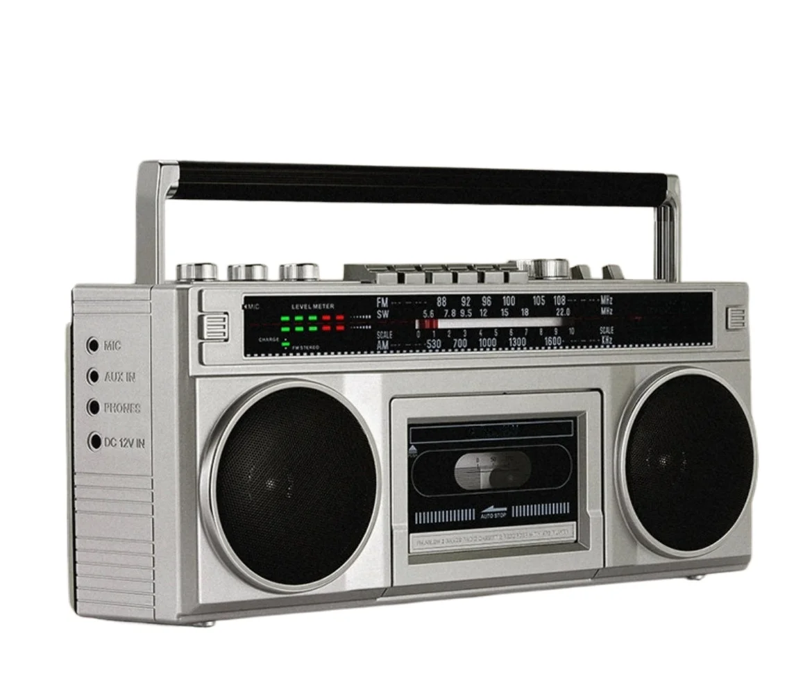 Retro Cassette Player Recorder Dual Deck AM FM Radio Vintage 80s Boombox Bluetooth  MP3 Converter Portable Stereo Nostalgic Gift