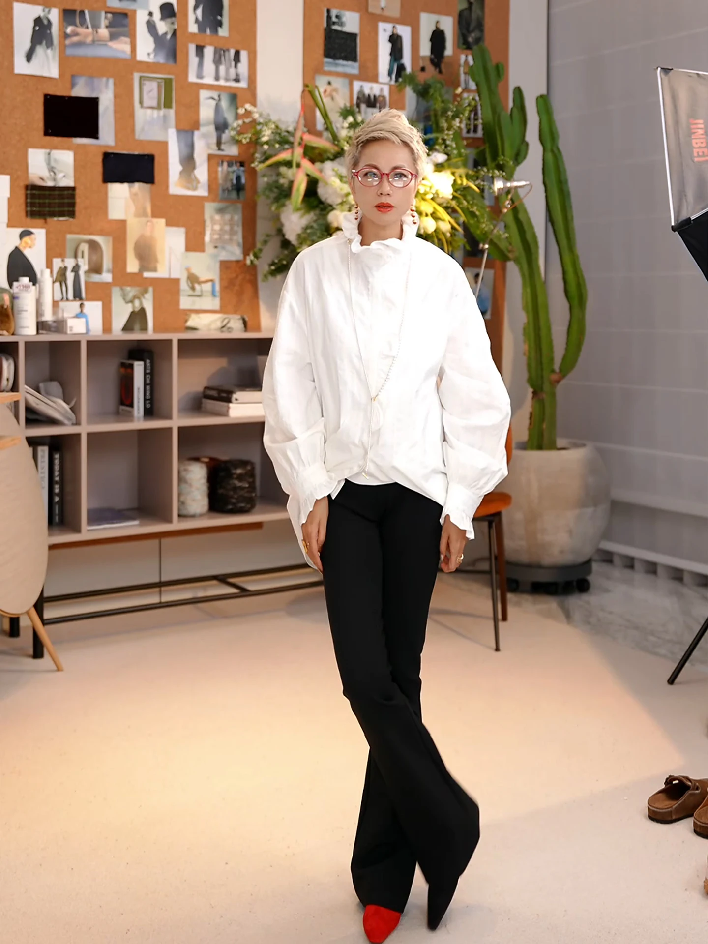 

Bla High Waist Slimming Women's Straight Leg Micro Flared Pants Casual Trousers MGX Nighttime Faion Ladies' Apparel