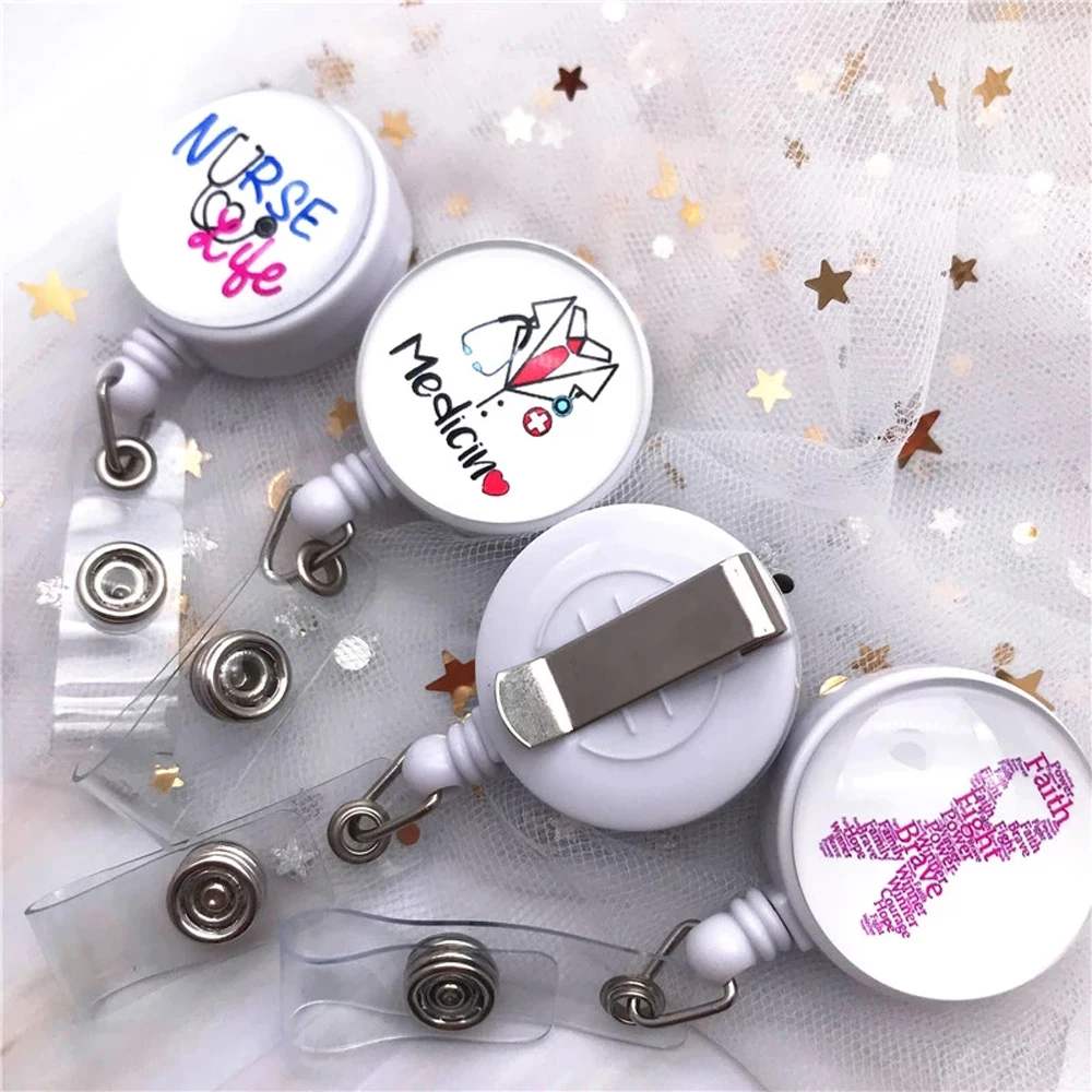 

Office Supplies Hospital Medicine Cartoon Reel Clip Badge Holder Nurse Doctor Name Card Holder Retractable Badge Reel