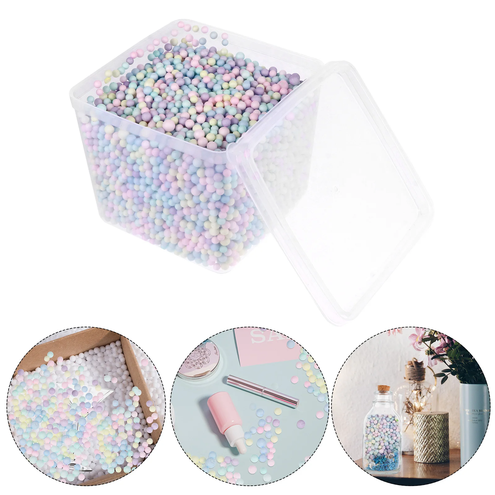 

Box of Colorful Foam Balls Safe Durable Craft Beads for Kids Wedding Birthday Filling Ball Decor Gift Box Filling Material
