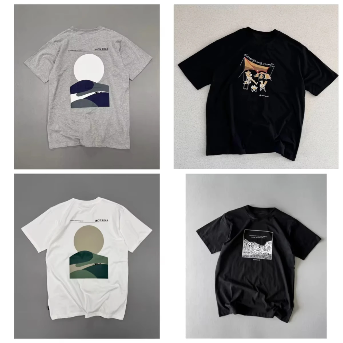 

Bonus! SNOW PEAK Short-sleeved T-shirt Joint Leisure Outdoor Camping Printed Cotton Men and Women Snow Peak Tide Summer