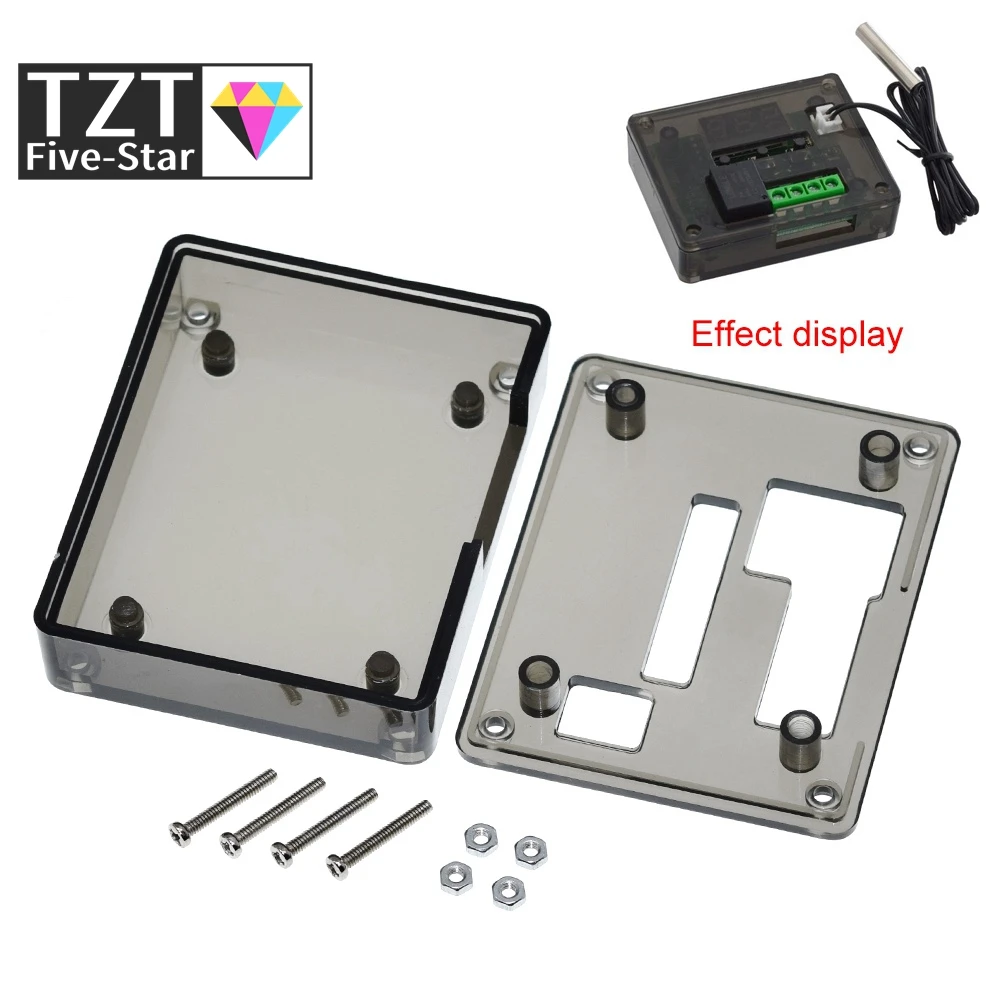 W1209 DC12V cool temp thermostat temperature control switch temperature controller Acrylic case transparentBox