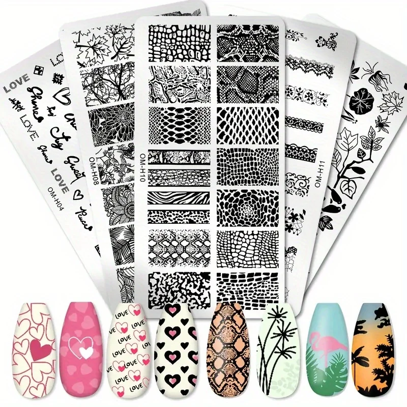 Nail Art Templates Stamping Plate Design Flower leaf Butterfly Christmas Lace Stamp Templates Plates Image Manicure Accessories