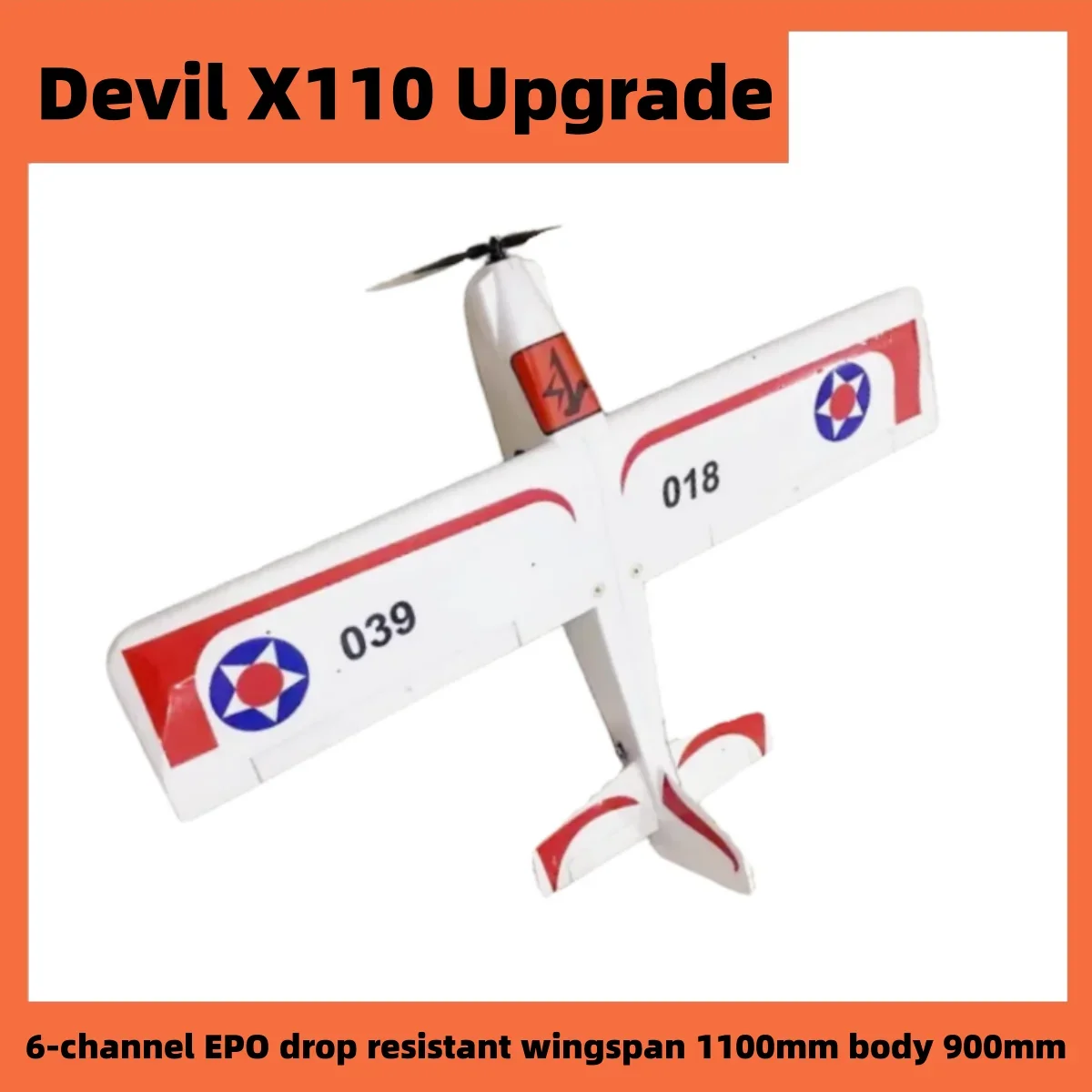 

New 6-channel Epo Drop Resistant Wingspan 1100mm Body 900mm Devil Aircraft Upgrade Version Entry Training Level Model Fixed Wing