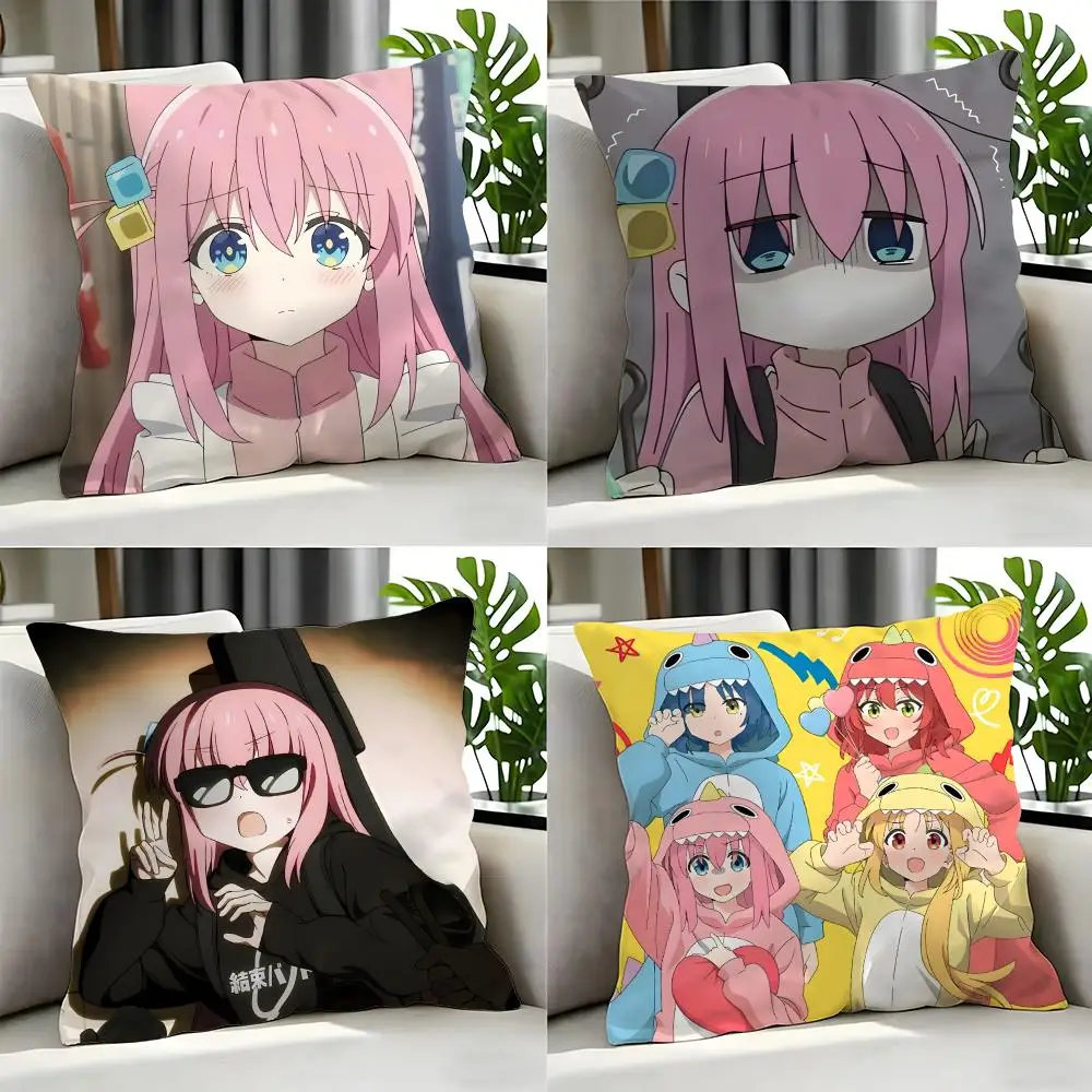 anime Bocchi the Rock Cushion Cover Cushion Cover Set 4Pcs 50x50 45x45 40x40 Pillowcase Decorative Sofa Home Decor