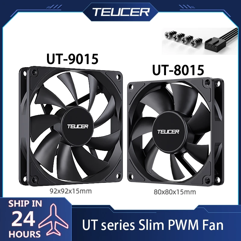 TEUCER UT-9015 UT-8015 Cooling Fan 90mm Ultra-Thin Computer Case Cooling Fan 2700PWM Speed 4PIN PWM CPU Silent Cooling Fan