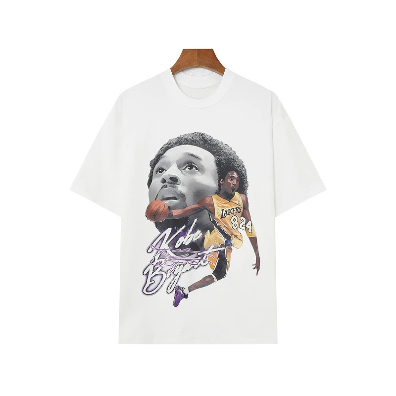 2025 Summer Kobe Bryant Printed Fashion Pure Cotton Loose Crew Neck Short-sleeved T-shirt for Men and Women with The Same Sport