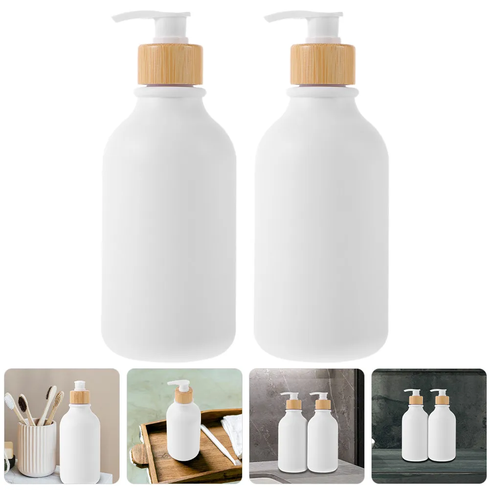 2Pcs Attractive Minimalist Soap Dispenser Refillable Pump Bottle for Lotion Shampoo Hand Soap Bathroom Kitchen Hotel Decor